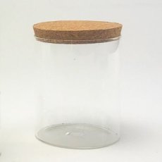 Glazen cylinder pot met kurkstop